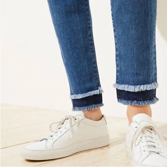 Loft Curvy Skinny Double Hem Jeans - Picture 2 of 8
